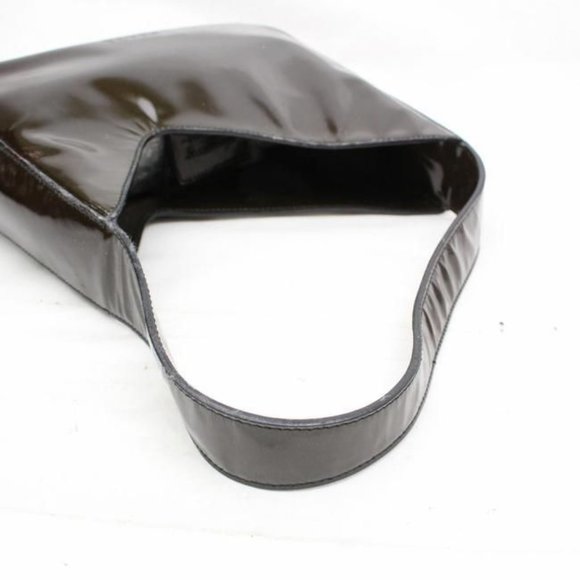 Prada Asymmetrical Brown Patent Leather Hobo Style Shoulder Bag - Picture 2 of 9